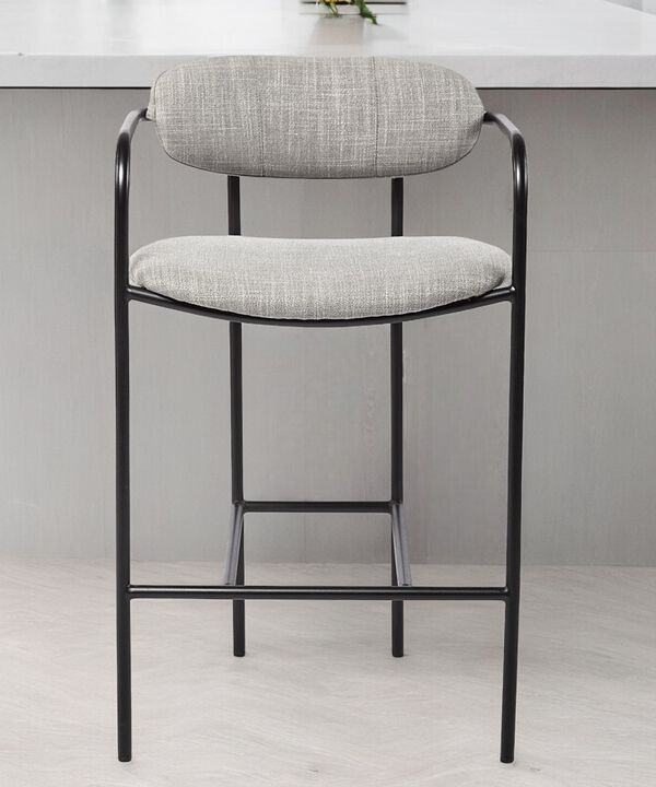 Upholstered And Metal Counter Height Bar Chair