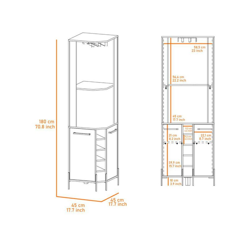 Corner Bar Cabinet Shopron, Living Room, Aged Oak