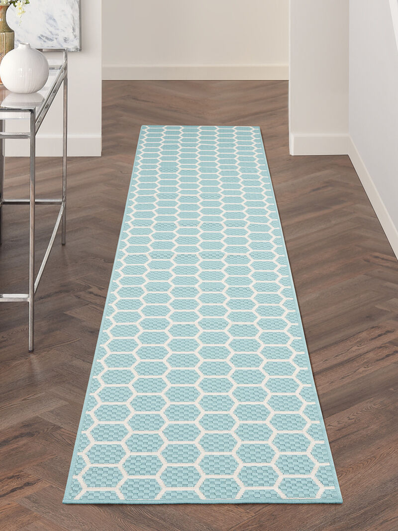 Twist Reversible TWS01 Aqua 2'2" x 12' Rug