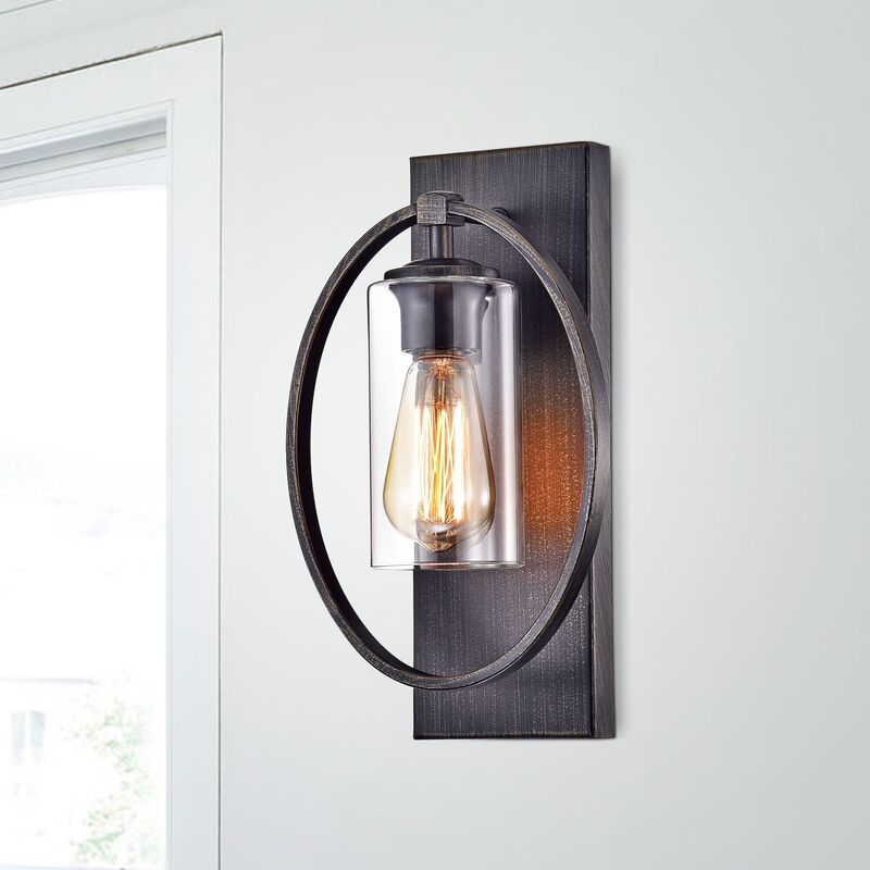 Rosana Single Light Wall Sconce with Clear Glass Shade image number 1