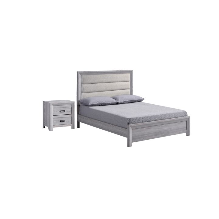 Bedroom Set, Wood, 2 Piece Set with Nightstand