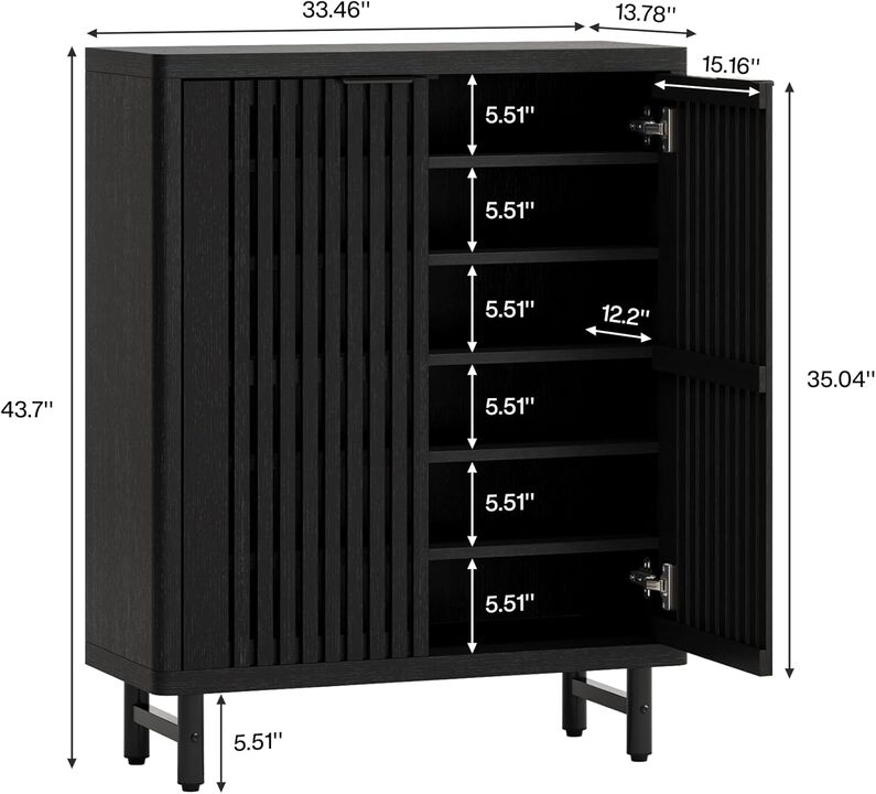 Black Shoe Cabinet  &ndash; Sturdy Storage for Shoes For Entryway