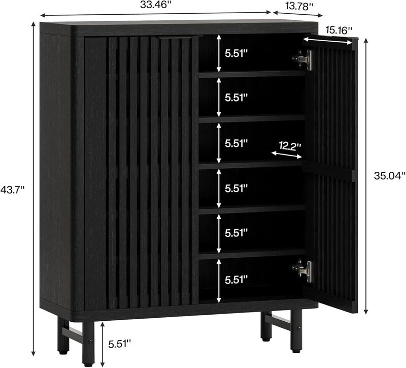 Black Shoe Cabinet  &ndash; Sturdy Storage for Shoes For Entryway image number 1