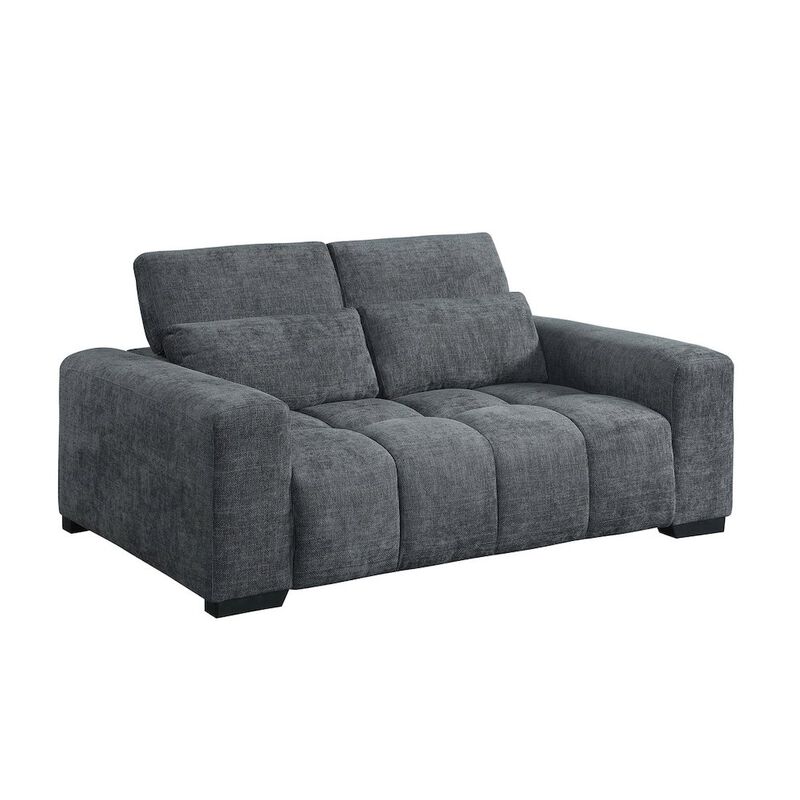 Best Quality Furniture 2 Seater Loveseat In Dark Gray With Adjustable Backrest
