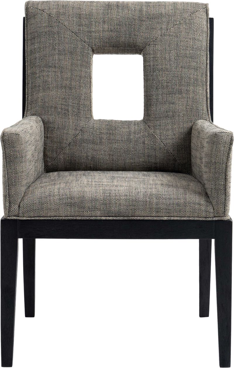 Meridian Furniture Gwendolyn Grey Linen Textured Fabric Dining Arm Chair