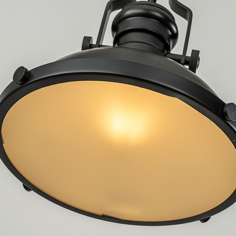1-Light 13" Modern Industrial Matte Black Single Dome Pendant Light for Kitchen Island image number 3