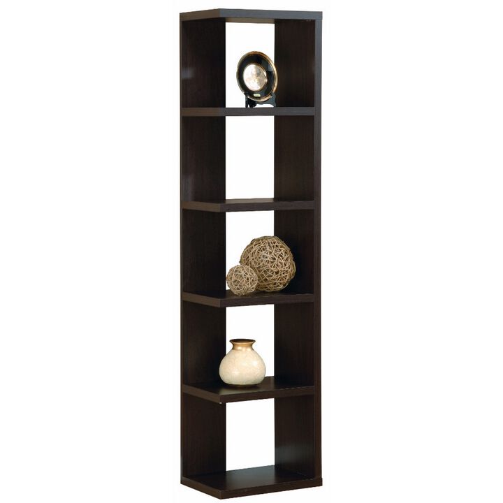 Simple And Stylish Corner Display Cabinet, Brown-Benzara