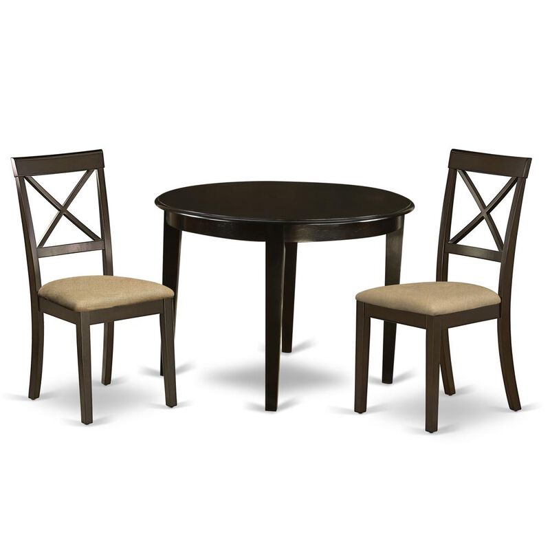 3 PC small Kitchen Table set-round Table and 2 Dining Chairs