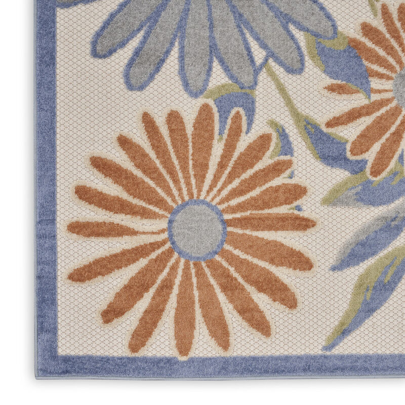 HomeRoots 4' X 6' Beige Floral Indoor Outdoor Area Rug image number 2