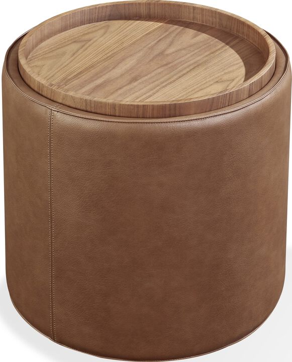 Yeal Storage End Table with Wooden Tray Top
