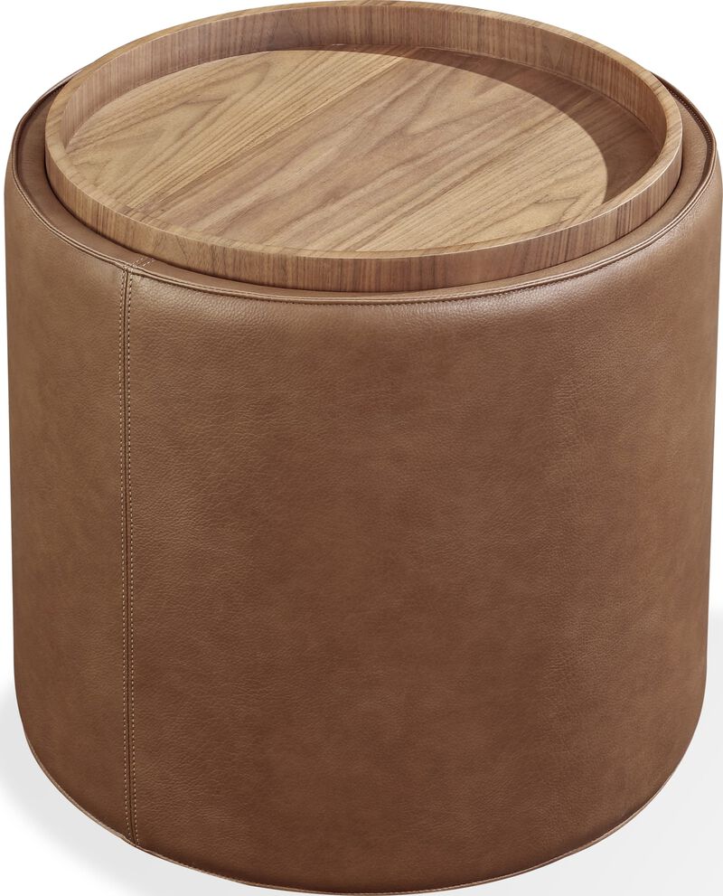 Yeal Storage End Table with Wooden Tray Top