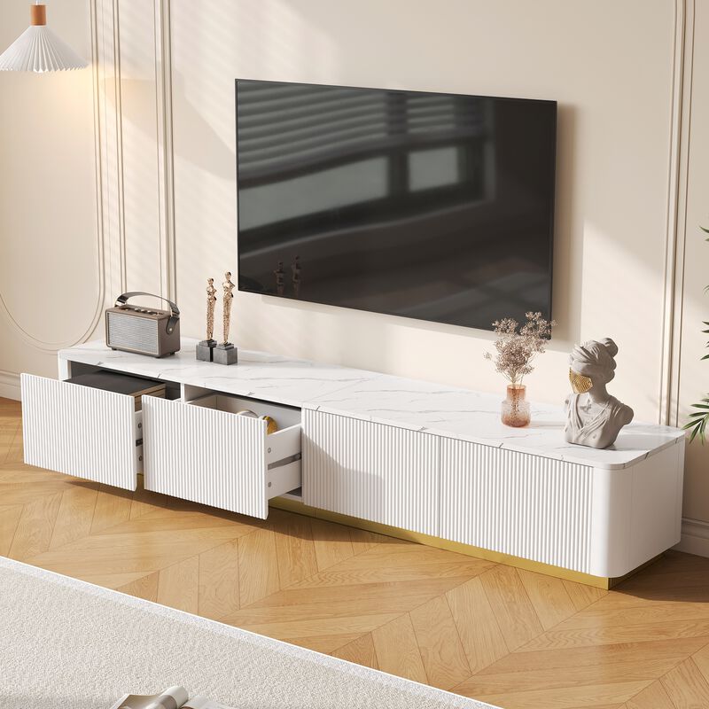 Merax Luxury Fluted TV Stand for TVs