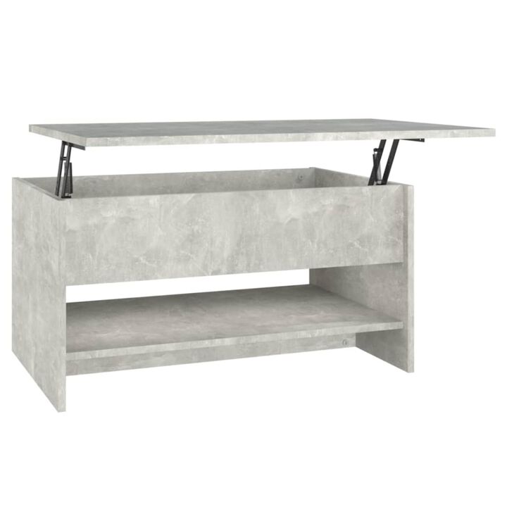 vidaXL Modern Coffee Table - Concrete Gray, Engineered Wood, Rectangular, Easy Assembly, Sturdy Design, Stylish Living Room Furniture