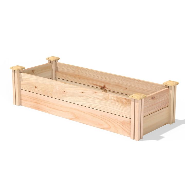 QuikFurn 48 in x 16 in Premium Cedar Wood Raised Garden Bed - Made in USA