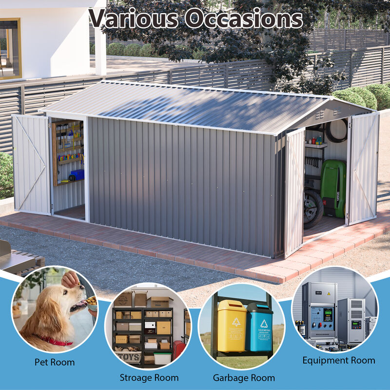 10x14 FT Outdoor Metal Storage Shed image number 4