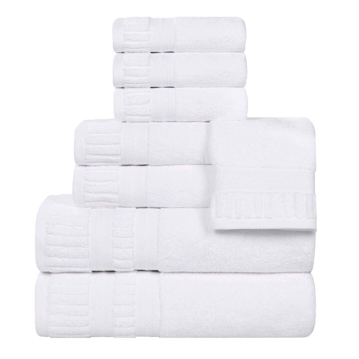 8 Piece Zero Twist Cotton Bath Towel Set Plush Quick Dry Towels