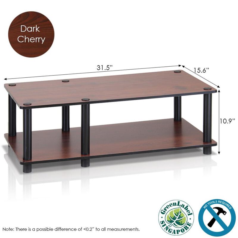 Furinno Just No Tools Mid TV Stand,   with Black Tube  10.9 x 31.5 x 15.6 in.
