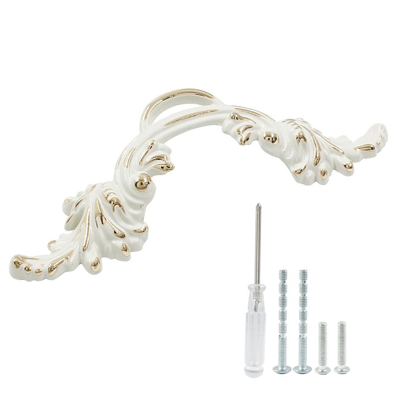Biaungdo 6 Pcs Vintage Cabinet Pulls Handles, Shabby Chic Drawer Handles European Style Dresser Pulls Vintage Antique Furniture