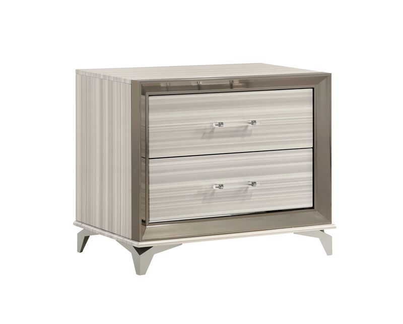 Zambrano White Modern Nightstand image number 0