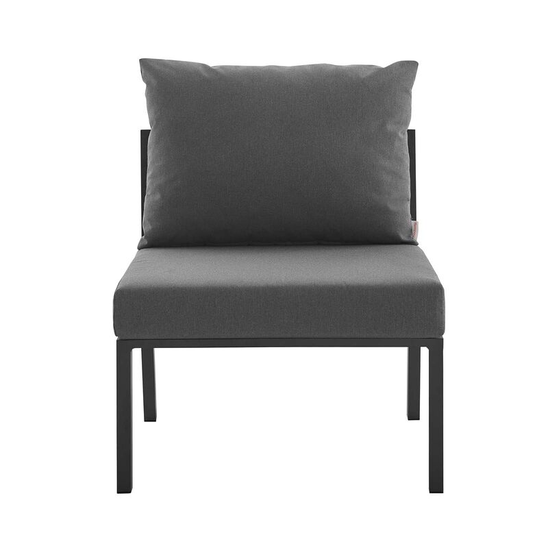 Modway Riverside Outdoor Furniture, Armless Chair, Gray Charcoal