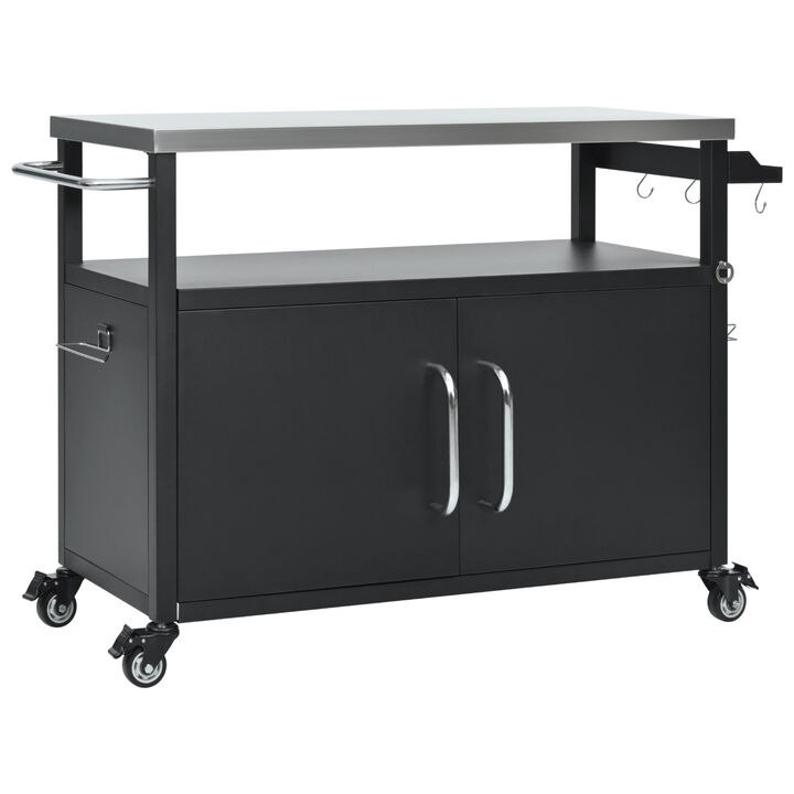 ELEMENT ACE Premium Outdoor Kitchen Island with Heavy-Duty Stainless Steel Tabletop & Ample Storage Cabinet