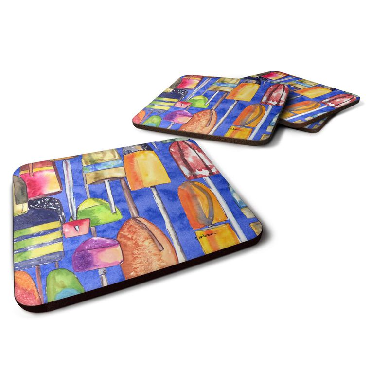 Caroline's Treasures 8723-2FC Lobster Bouys Foam Coasters (Set of 4), 3.5 H x 3.5 W, Multicolor