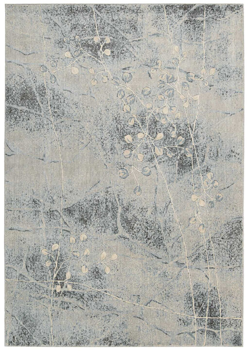 2 X 3 Blue Floral Power Loom Area Rug