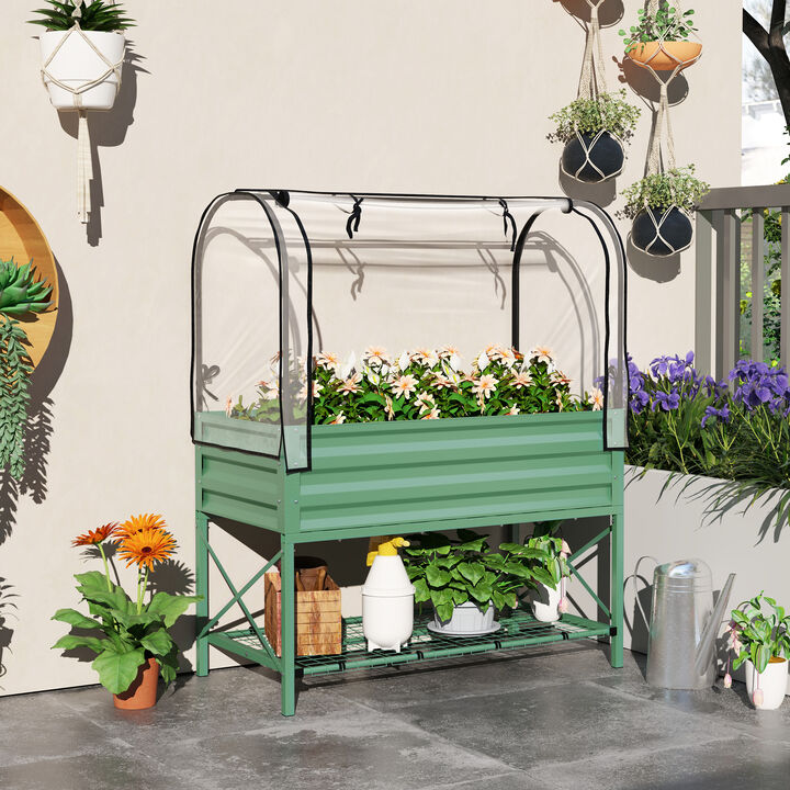 Hivvago Metal Elevated Planter Box for Outdoor Gardening