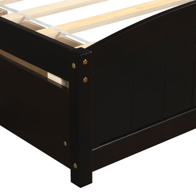 Whisen Elegant Design Twin size Platform Bed with Two Drawers - Espresso