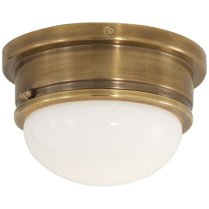 Marine Medium Flush Mount in Antique Brass