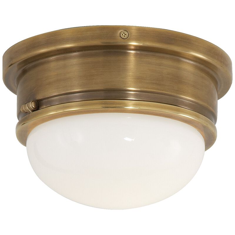 Marine Medium Flush Mount in Antique Brass