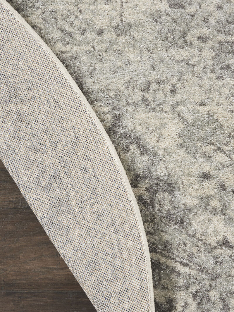 Tranquil TRA05 Ivory/Gray 5'3" x Round Rug