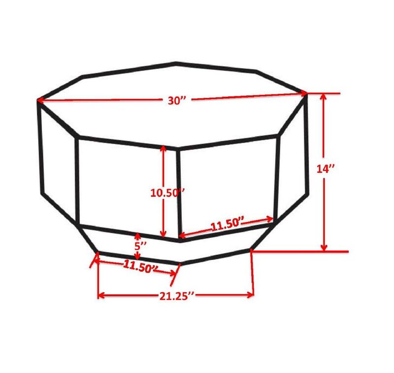 Pasargad Home Byzantine Octagon Shape Coffee Table, Brass