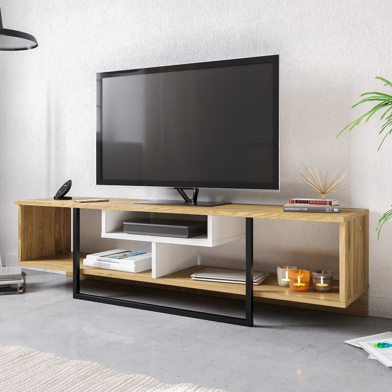 Decorotika Asal 59'' Tv Stand - Oud Oak & White