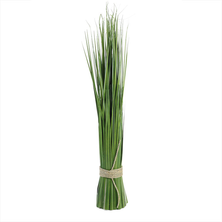 30.25" Green Artificial Onion Grass Bundle Wrapped with Jute Rope Decoration