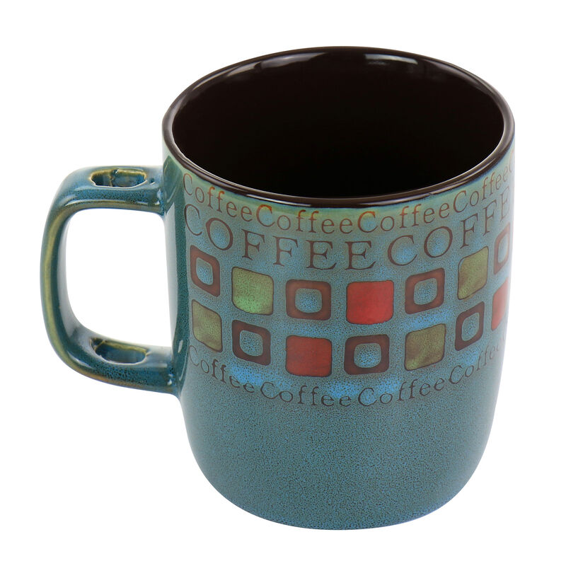 Mr. Coffee Cafe Americano 8 Piece 13oz Ceramic Cup and Spoon Set in Assorted Colors