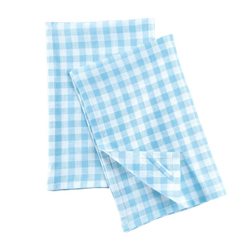 Solino Home 100% Pure Linen Kitchen Towels 17 x 26 Inch Set of 2 - Gingham Check