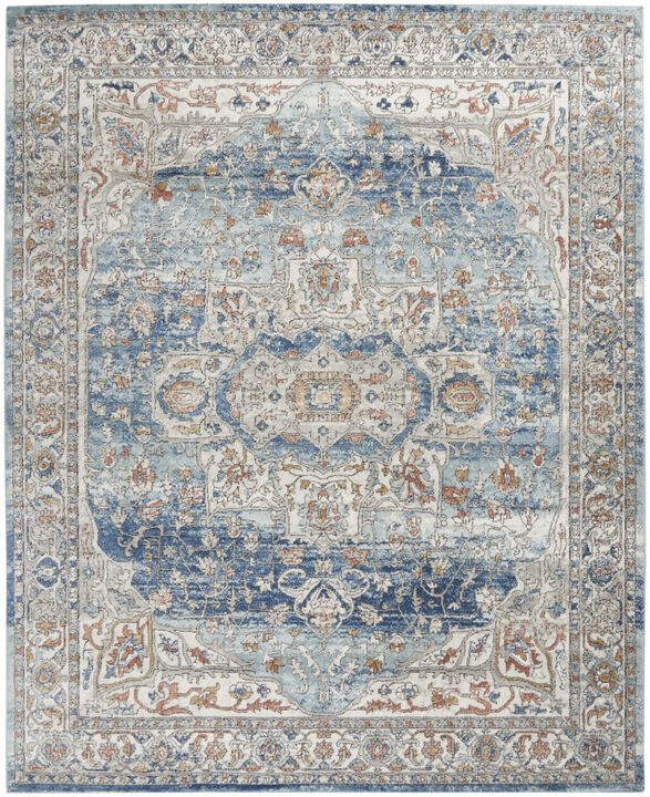 HomeRoots Medallion Power Loom Distressed Area Rug
