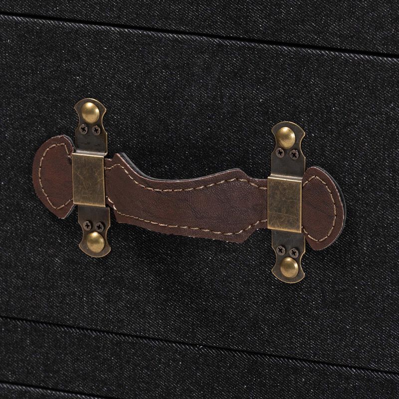 Baxton Studio Mallison Vintage Black Canvas 3 Drawer End Table