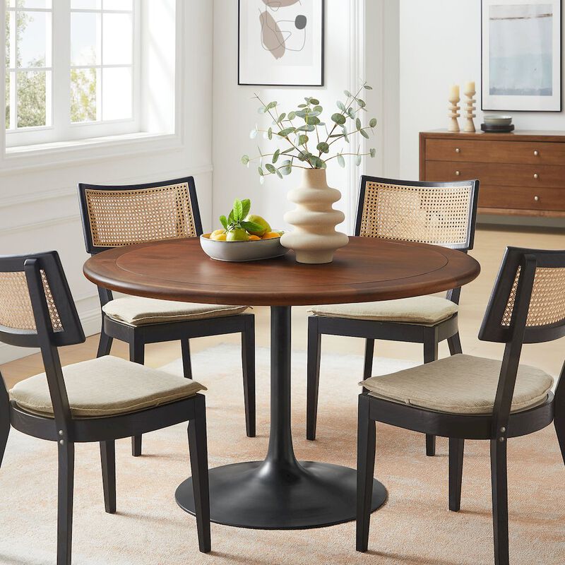 Lippa 48" Round Pedestal Solid Wood Dining Table image number 5