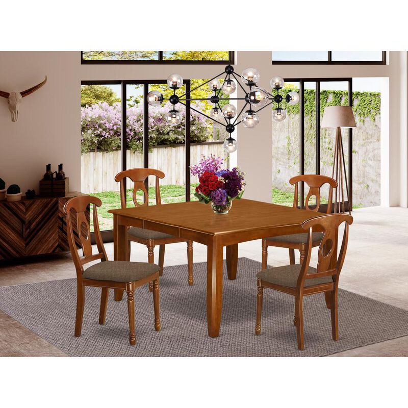 5 Pc Dining room set-Table with Leaf and 4 Dinette Chairs.
