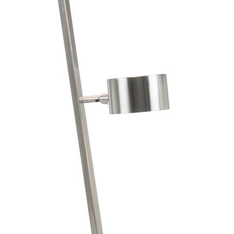 60 Inch Floor Lamp, 3 Drum Metal Shades, Modern Style, Silver Frame - Benzara
