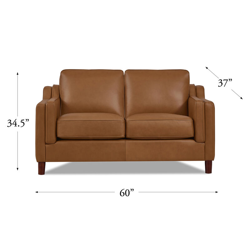 Bella Top Grain Leather Loveseat
