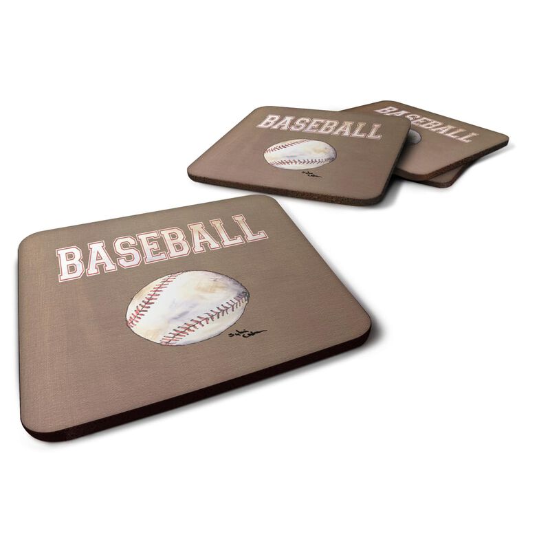 Caroline's Treasures 8485FC Baseball Foam Coasters (Set of 4), 3.5 H x 3.5 W, Multicolor
