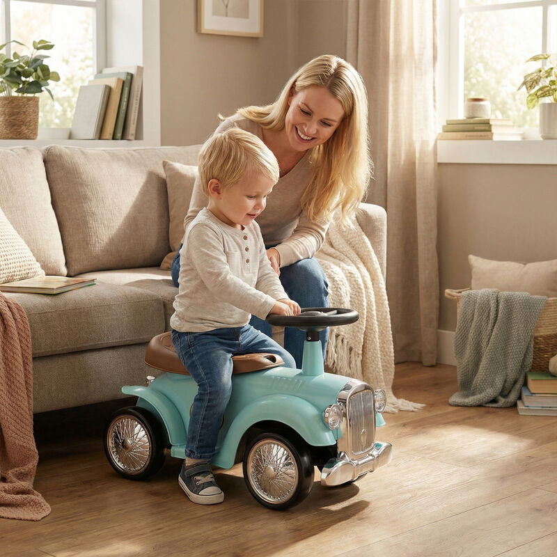 Kids Ride On Sit to Stand Car with Steering Wheel and Storage Compartment image number 1