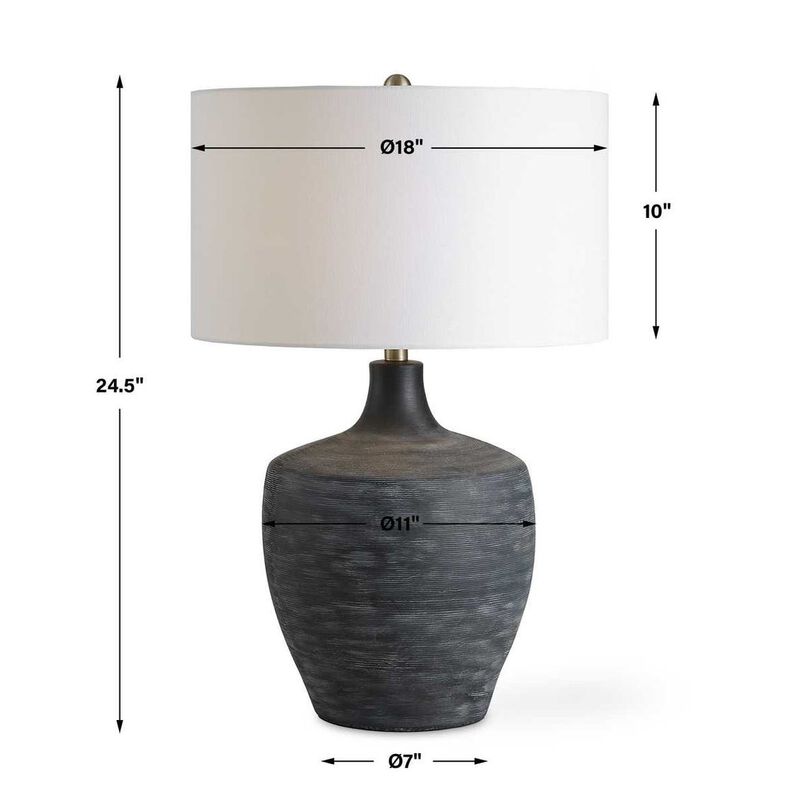 Uttermost Graphite Ribbed Table Lamp image number 5