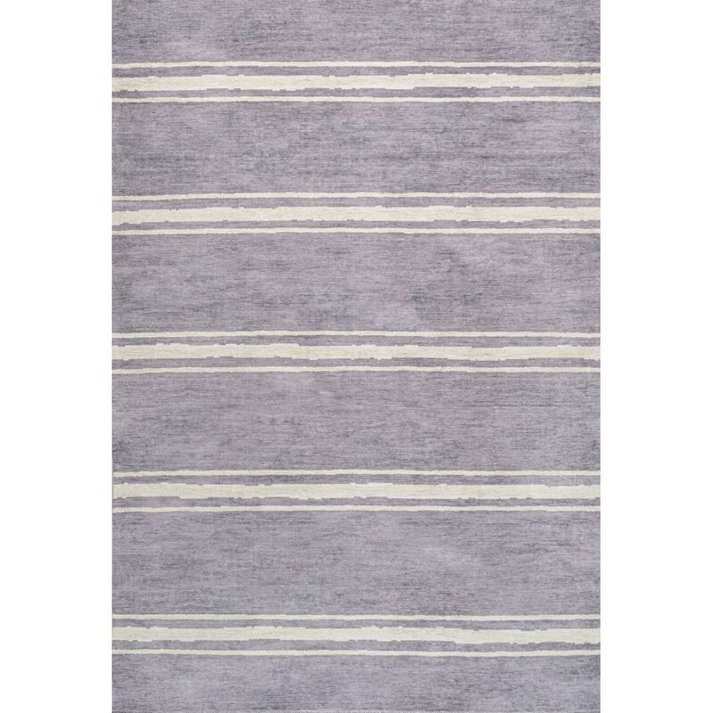 Bande Distressed Ticking Stripe Machine Washable Area Rug