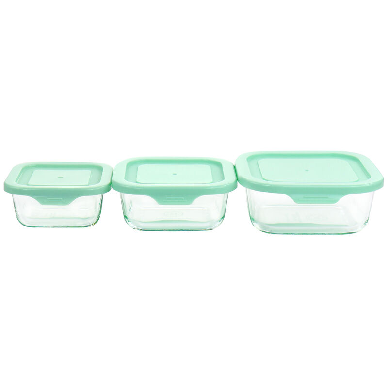 Martha Stewart 6 Piece Glass Storage Containers with Lids in Mint image number 3