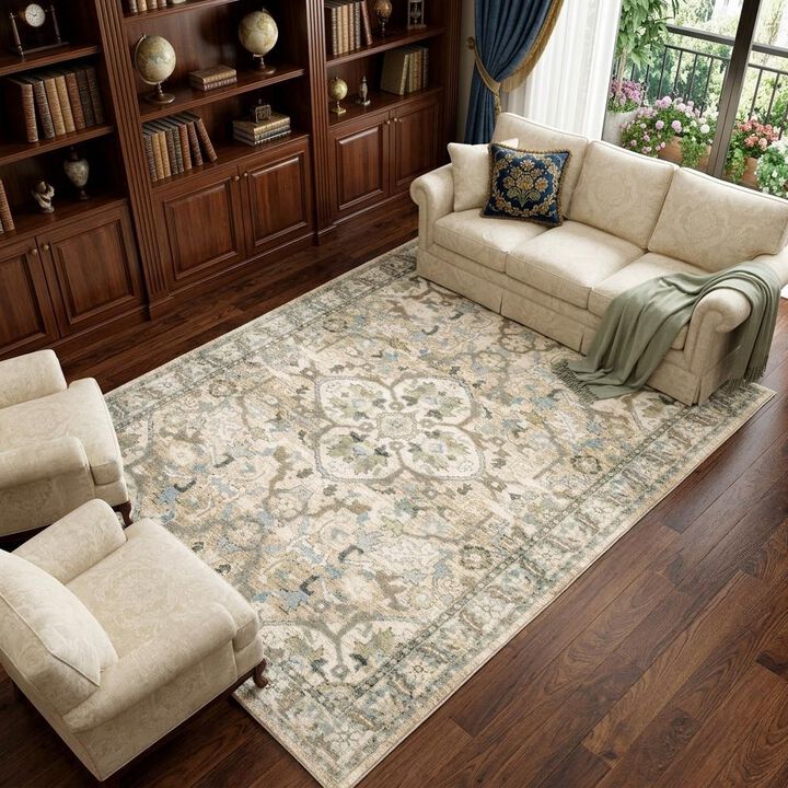 HomeRoots Medallion Area Rug