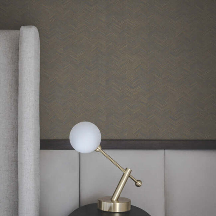 Raised Chevron Royal Blue Wallpaper